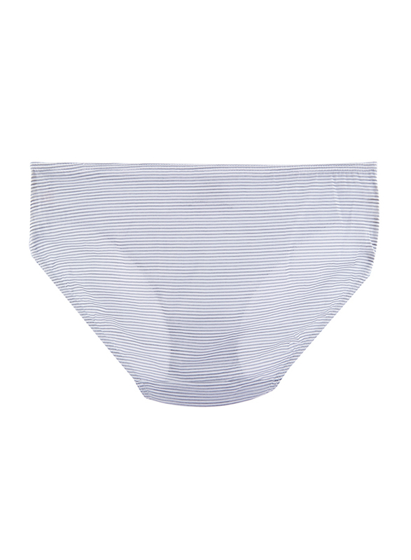BYC Cotton Striped Brief Panties for Girls, 3 Pieces, Multicolor, 90 (Medium)
