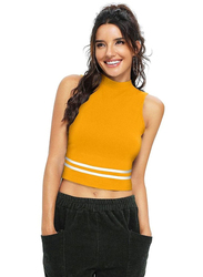 Trendy Crop Top for Women, X-Large, Yellow
