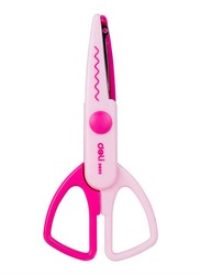 Deli Zig Zag Scissors, D60000, Pink