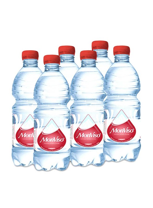 Monviso Natural Mineral Sparkling Water, 6 Bottles x 500ml