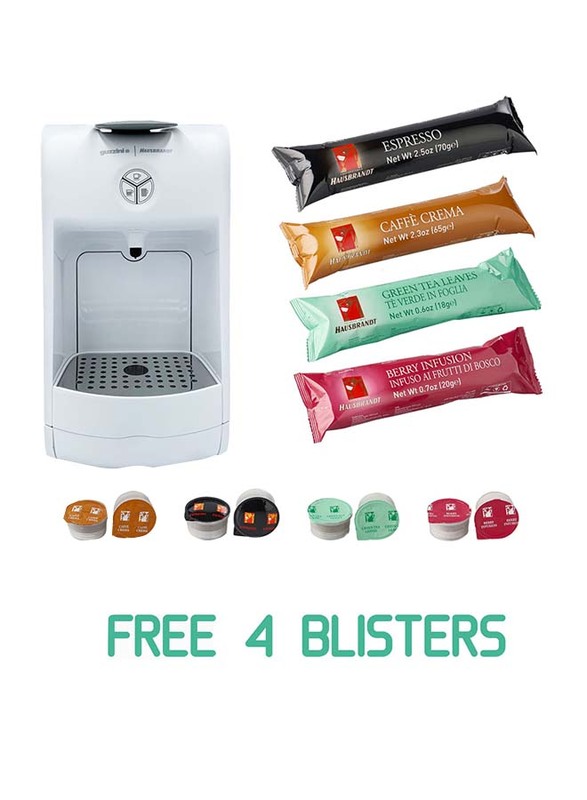 Guzzini Infusion Coffee Machine with Hausbrandt Coffee Capsules Blister, White