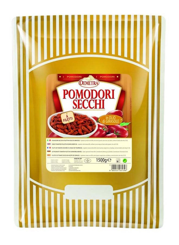 Demetra Dried Tomato Fillet In Sunflower Oil Italy, 1.5 Kg
