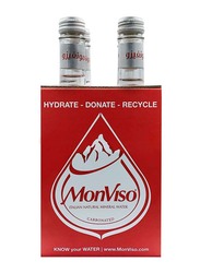 Monviso Natural Mineral Sparkling Water, 4 Glass Bottles x 375ml