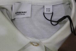 Burberry Monogram Motif Cotton Pique Polo Shirt for Women, XS, White