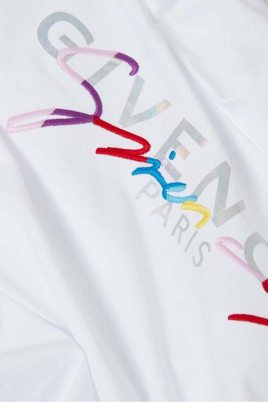 Givenchy Girls Rainbow Logo Dress, 6 Years, White