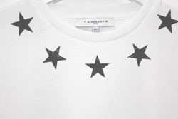 Givenchy Black Stars Print Crew Neck Short Sleeve T-Shirt for Girls, 12A, White