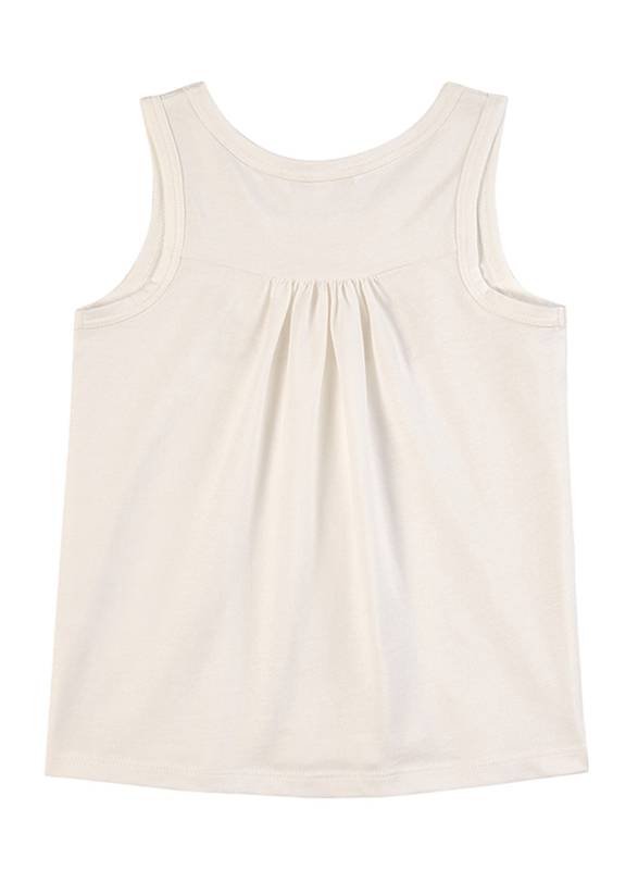 Chloe Round Neck Sleeveless Tank Top for Girls, 8A, Off white