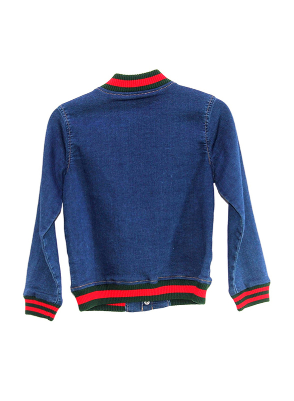 Gucci Denim Collared Long Sleeves Bomber Jacket for Boys, 36 EU, Blue