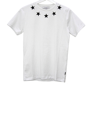 Givenchy Black Stars Print Crew Neck Short Sleeve T-Shirt for Girls, 12A, White