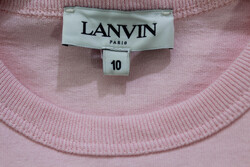 Lanvin Logo Print Round Neck Short Sleeve T-Shirt for Girls, 10A, English Rose Pink
