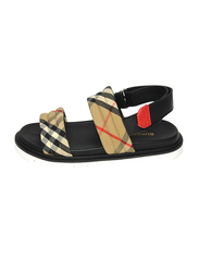 Burberry Brewster Kids Check Sandal, 33 EU, Archieve Beige