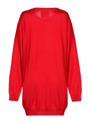 Moschino Wool Teddy Circus Crew Neck Long Sleeves Sweater Jumper for Women, Extra Small, Red