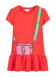 The Marc Jacobs Girls Logo Print Dress, 12 Years, Red