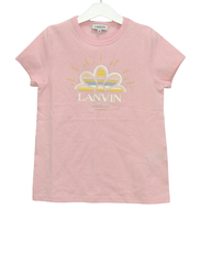Lanvin Logo Print Round Neck Short Sleeve T-Shirt for Girls, 10A, English Rose Pink