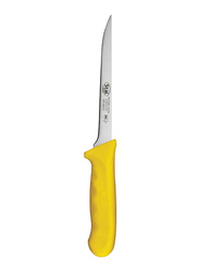 Winco 6-inch Stainless Steel Straight Boning Knife with Handle, KWP-61Y, Silver/Yellow