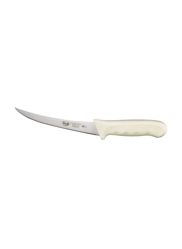 

Winco 6-inch High Carbon Stainless Steel Curved Boning Knife, KWP-60, Silver/White