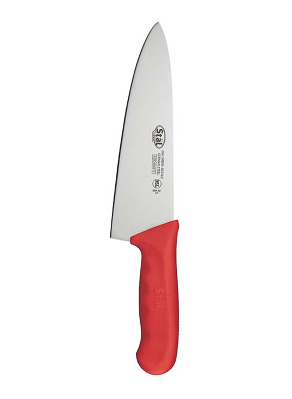 

Winco 8-inch Stainless Steel Chef's Knife with Handle, KWP-80R, Silver/Red