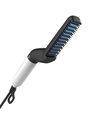 Quick Beard Straightener Styler Comb, Black/White