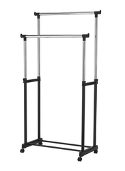 Double Pole Garment Organizer, Black/Sliver