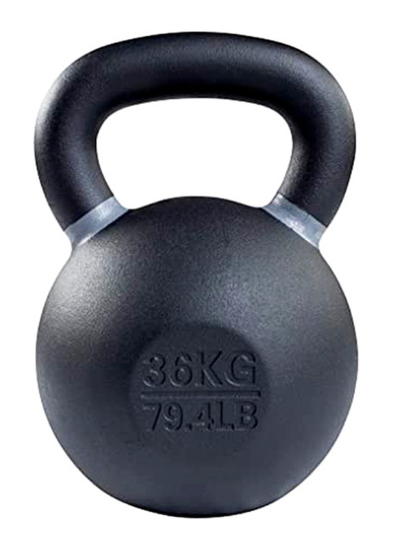 Prosportsae Powder Coated Cast Iron Kettlebell, 36KG, Black