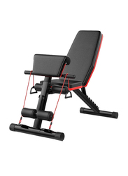 1441 Fitness Incline Decline Foldable Multifunction Weight Lifting Bench, Black/Red