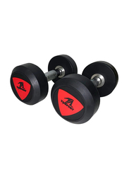 TA Sports Round Head Deluxe Rubber Dumbbells, 2 Pieces, 2.5KG, Black