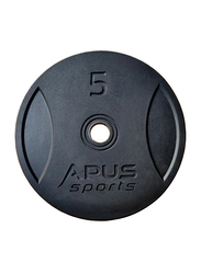 APUS Poland Olympic Rubber Bumper Plates, 5KG, Black
