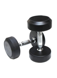 Prosportsae Rubber Round Dumbbell, 2 Pieces, 30KG, Black
