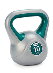 York Vinyl Kettle Bell, 10KG, Silver/Green