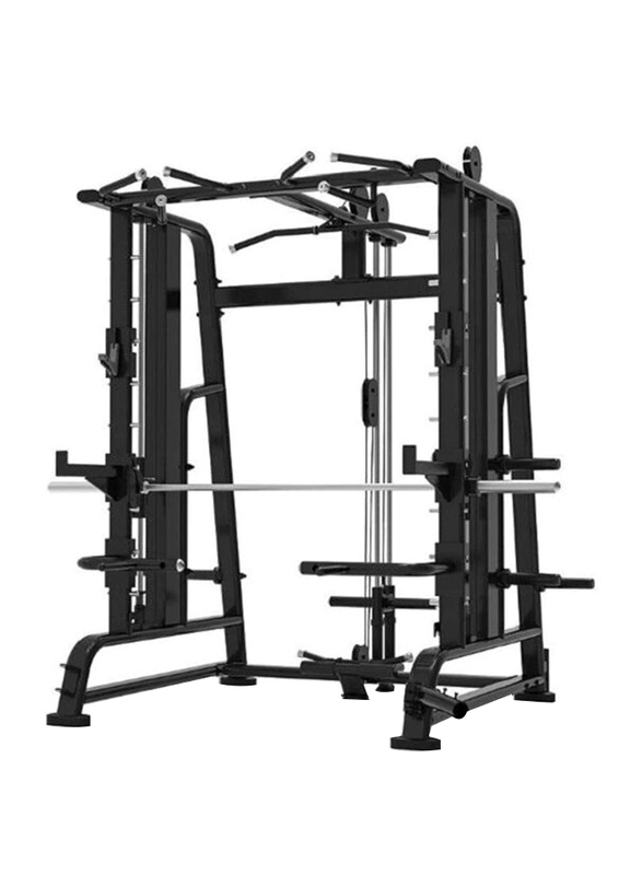 

1441 Fitness Heavy Duty Smith Machine with Squat Rack/Lat attachment Pulley/Pull Up Bar and Landmine, Black/Silver