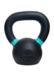 1441 Fitness Powder Coated Cast Iron Kettle Bell with LB and KG Markings, 6KG, Black/Blue