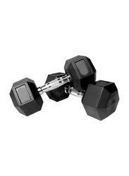 Prosportsae Rubber Hex Dumbbell, 2 Pieces, 1KG, Black
