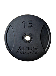 APUS Poland Olympic Rubber Bumper Plates, 15KG, Black