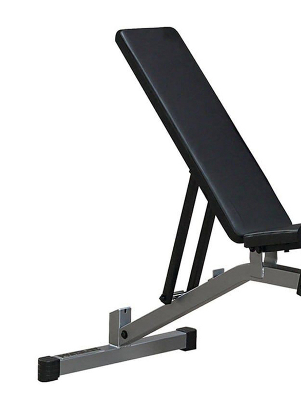 Body Solid USA Adjustable Flat /Incline/Decline Bench for Workout, PFID-130X, Grey/Black