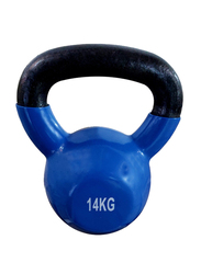 1441 Fitness Vinyl Coated Cast Iron Kettle Bell, 14KG, Blue/Black