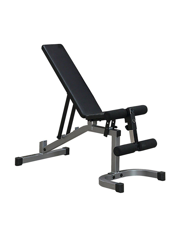 Body Solid USA Adjustable Flat /Incline/Decline Bench for Workout, PFID-130X, Grey/Black