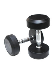 Prosportsae Rubber Round Dumbbell, 2 Pieces, 27.5KG, Black