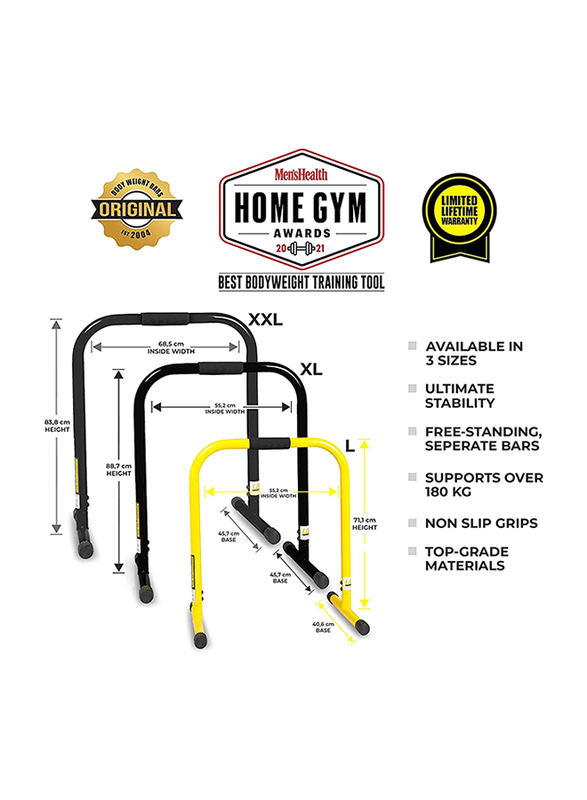 Lebert Fitness Dip Bar Stand, X-Large, Black