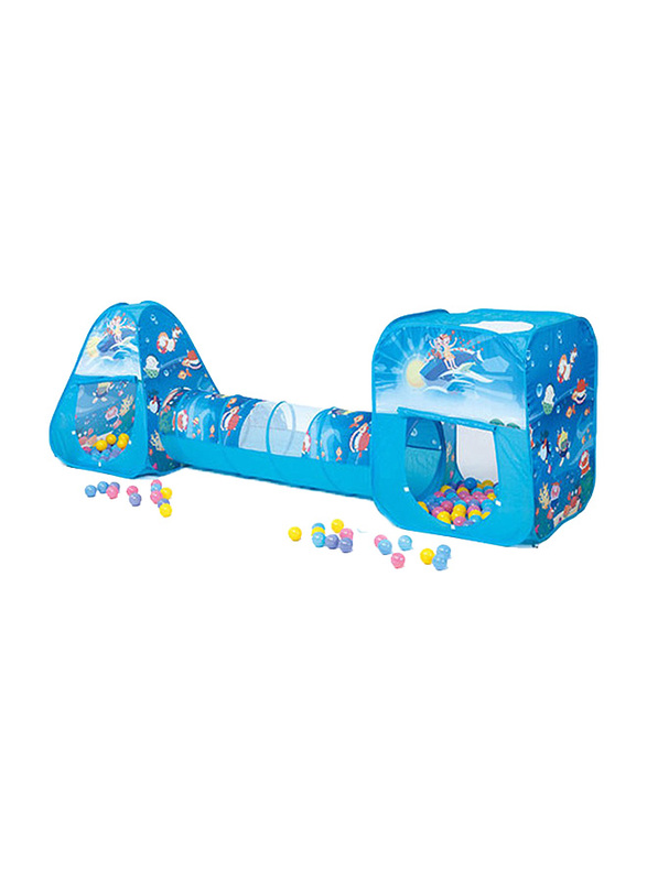 

2 Play Houses and Tunnel with 100 Pieces 7cm Ball Set, Ages 1+