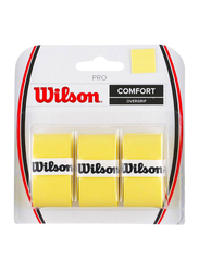 Wilson Pro Comfort Overgrip Set for Tennis Racket, 3 Piece, Yellow