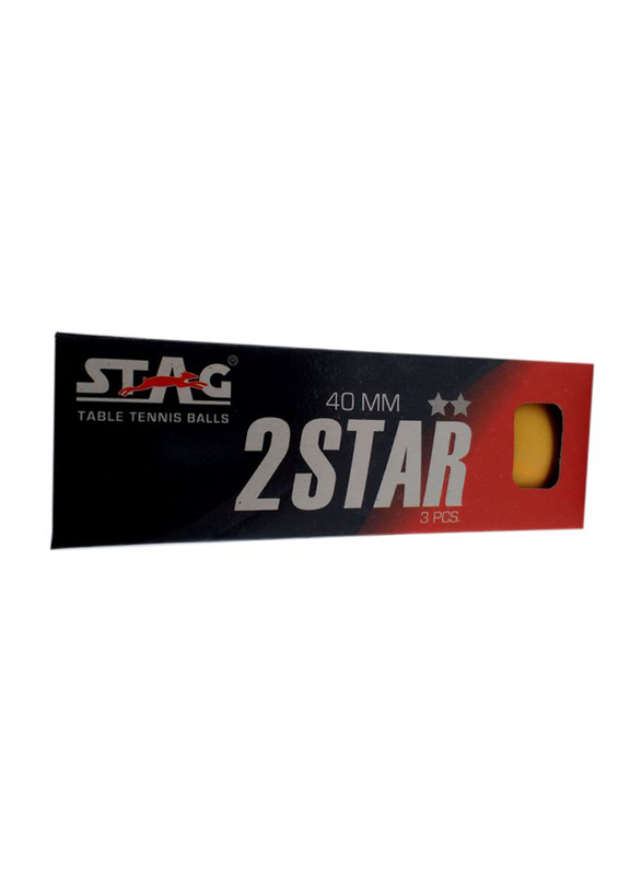 Stag Two Star Table Tennis Set, 40mm, 12 Pieces, Orange