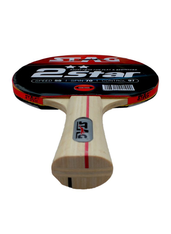 Stag 2 Star Table Tennis Racket, Brown