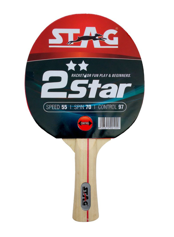 Stag 2 Star Table Tennis Racket, Brown