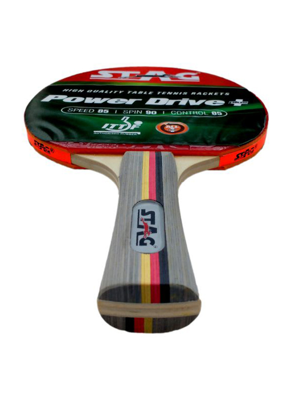 Stag Power Drive Plus Table Tennis Racket, Multicolor