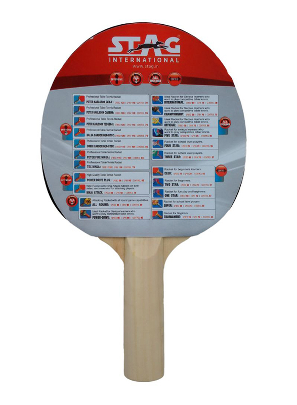 Stag 1 Star Table Tennis Racket, Brown