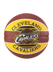 Spalding NBA Team Claveland Cavaliers Basketball Ball, Size 7, Yellow/Brown