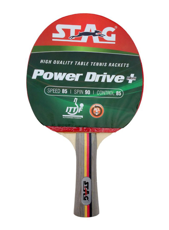 Stag Power Drive Plus Table Tennis Racket, Multicolor