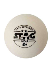 Stag Two Star Table Tennis Ball Set, 40mm, 6 Pieces, White