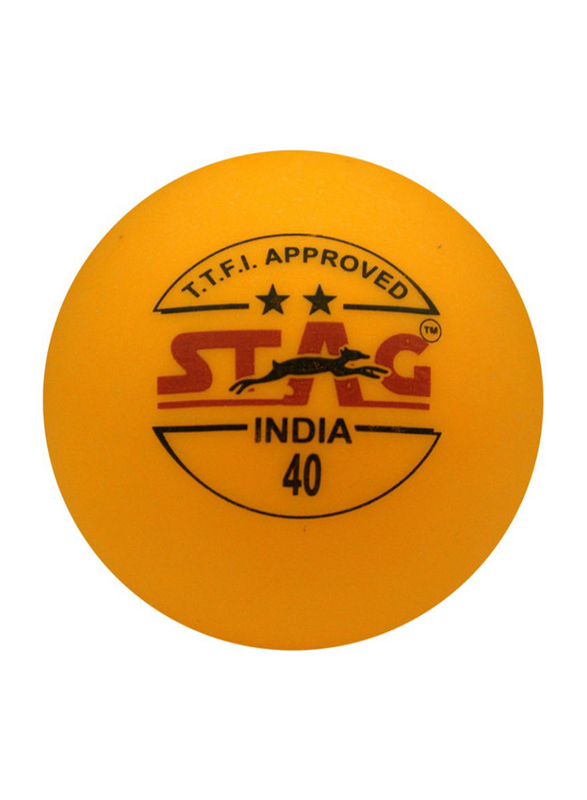 Stag Two Star Table Tennis Set, 40mm, 12 Pieces, Orange