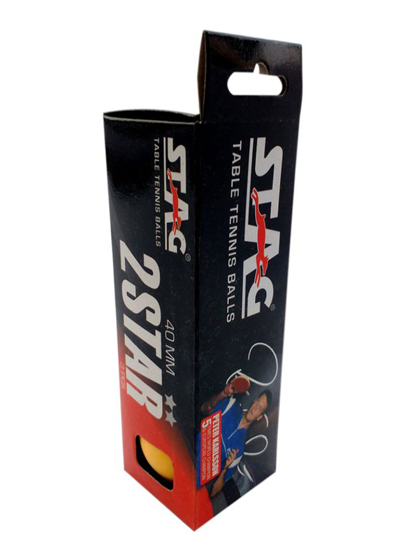 Stag Two Star Table Tennis Set, 40mm, 12 Pieces, Orange